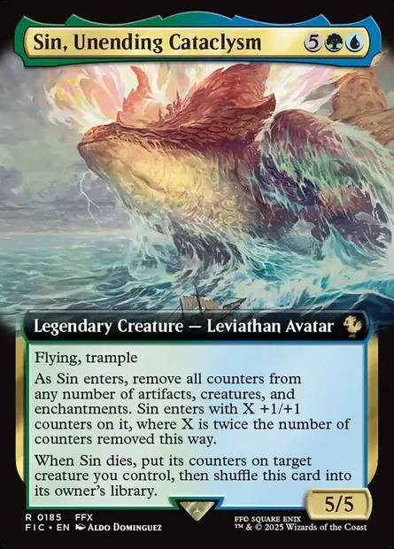 Sin, Unending Cataclysm, Magic card FIC 185 — Final Fantasy Commander set
