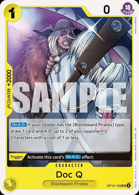 Doc Q, One Piece card OP16-109 — THE TIME OF BATTLE set