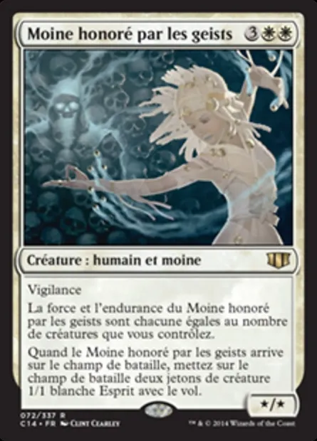 Moine honoré par les geists, carte Magic C14 72 — extension Commander 2014
