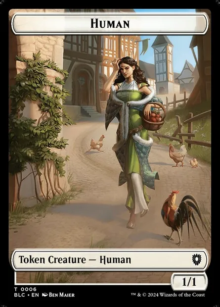Human, carte Magic TBLC 6 — extension Bloomburrow Commander Tokens