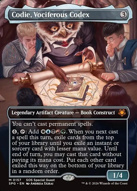 Codie, Vociferous Codex, Magic card SPG 157 — Special Guests set