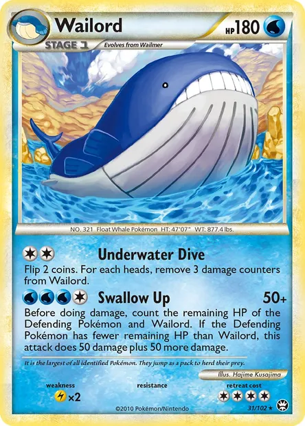 Wailord, Pokémon card TM 31 — Triumphant set