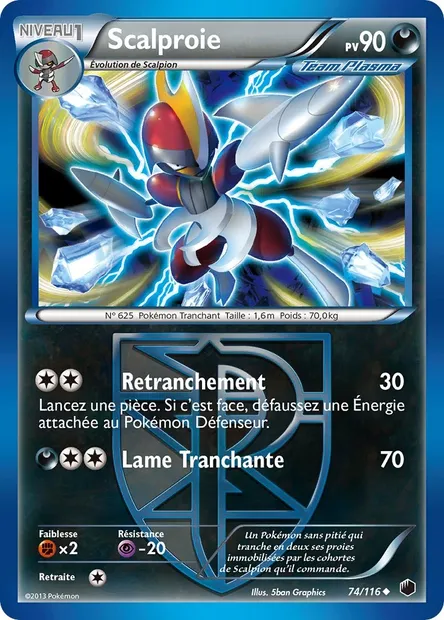 Scalproie, carte Pokémon PLF 74 — extension Glaciation Plasma