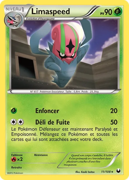 Limaspeed, carte Pokémon DEX 11 — extension Explorateurs Obscurs