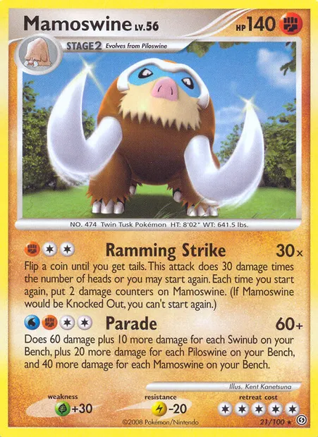 Mamoswine, Pokémon card SF 21 — Stormfront set