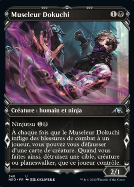 Museleur Dokuchi, carte Magic NEO 340 — extension Kamigawa: La Dynastie Néon