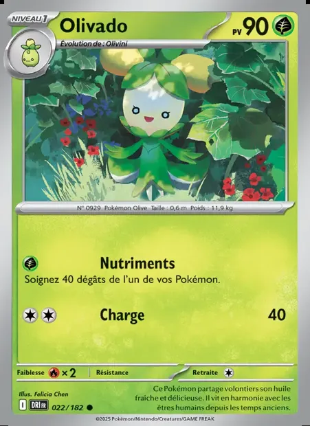 Olivado, carte Pokémon DRI 022 — extension Rivalités Destinées