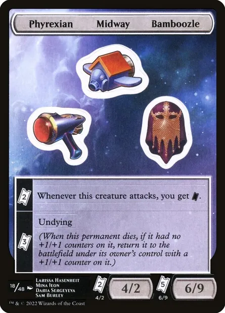 Phyrexian Midway Bamboozle, Magic card SUNF 18 — Unfinity Sticker Sheets set