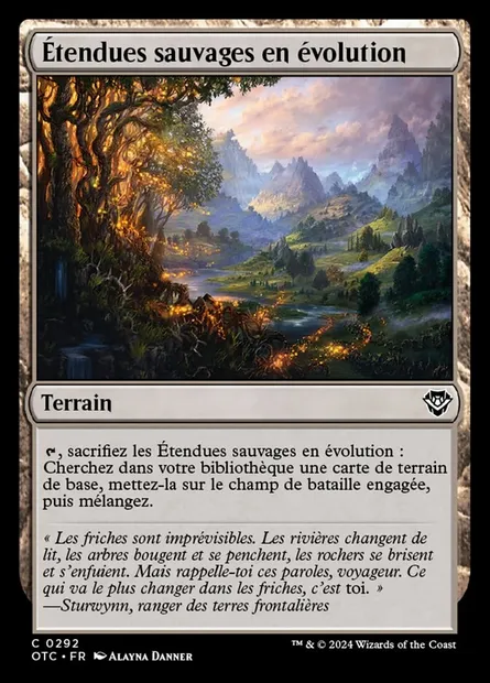 Étendues sauvages en évolution, carte Magic OTC 292 — extension Outlaws of Thunder Junction Commander