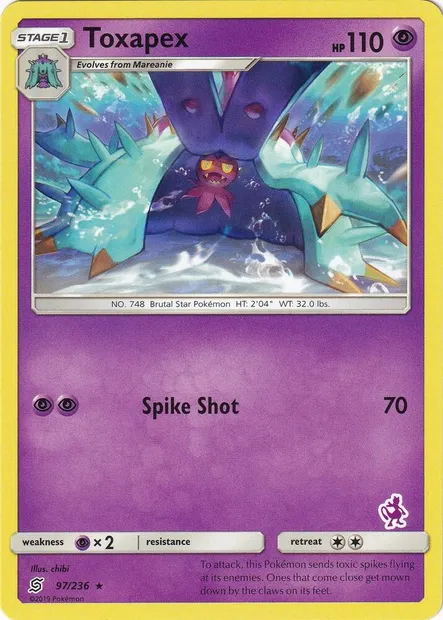 Toxapex, Pokémon card BA20 097m — Battle Academy 2020 set