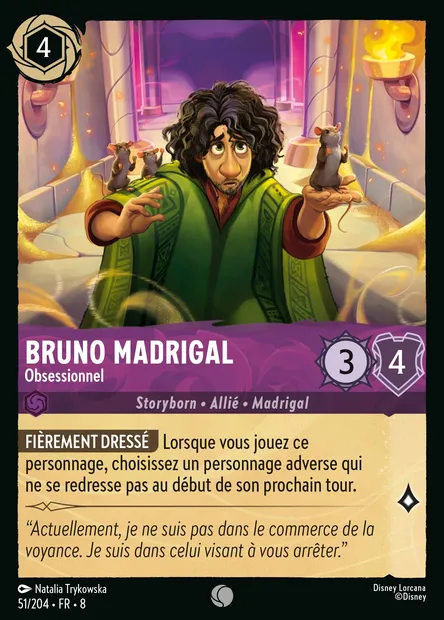 Bruno Madrigal - Obsessionnel, carte Disney Lorcana CH8-051 — extension Le Règne de Jafar