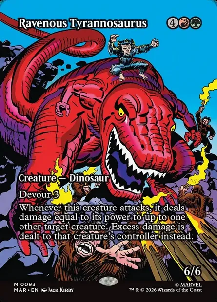 Ravenous Tyrannosaurus, Magic card MAR 93 — Marvel Universe set