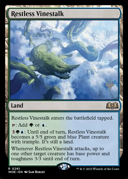 Restless Vinestalk, Magic card PWOE 261p — Wilds of Eldraine Promos set