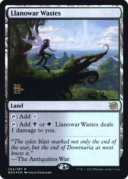 Llanowar Wastes, Magic card PBRO 264s — The Brothers' War Promos set