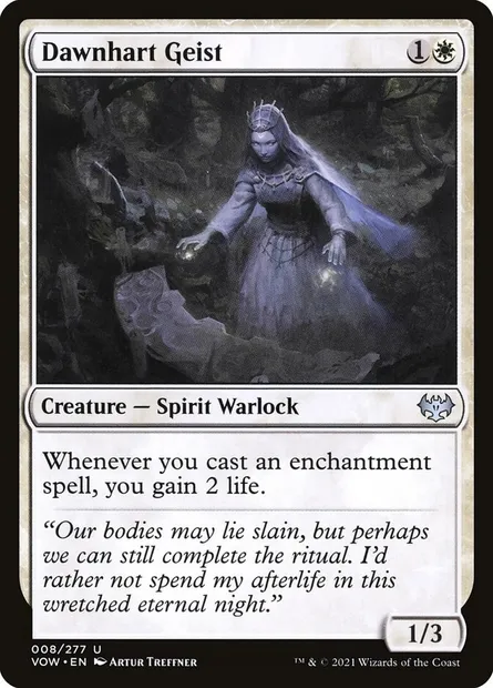 Dawnhart Geist, Magic card VOW 8 — Innistrad: Crimson Vow set