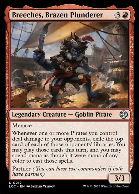 Breeches, Brazen Plunderer, Magic card LCC 217 — The Lost Caverns of Ixalan Commander set