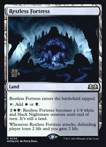 Restless Fortress, Magic card PWOE 259s — Wilds of Eldraine Promos set