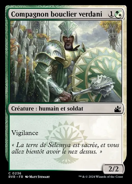 Compagnon bouclier verdani, carte Magic RVR 236 — extension Ravnica Remastered