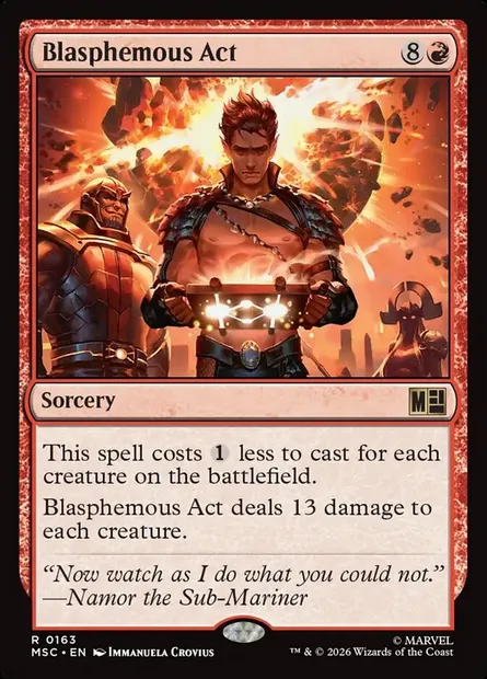 Blasphemous Act, Magic card MSC 163 — Marvel Super Heroes Commander set