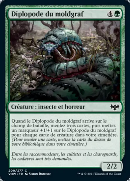 Diplopode du moldgraf, carte Magic VOW 209 — extension Innistrad : noce écarlate