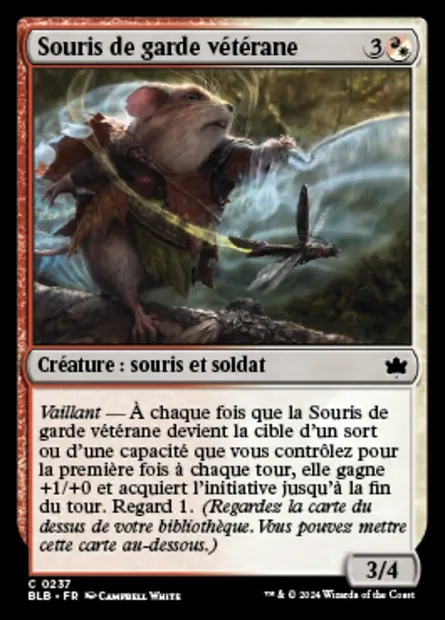 Souris de garde vétérane, carte Magic BLB 237 — extension Bloomburrow