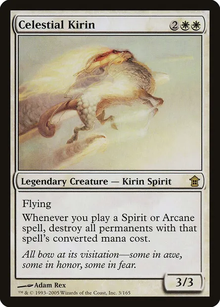 Kirin céleste, carte Magic SOK 3 — extension Libérateurs de Kamigawa