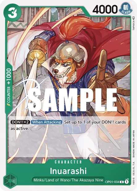 Inuarashi, One Piece card OP01-034 — ROMANCE DAWN set