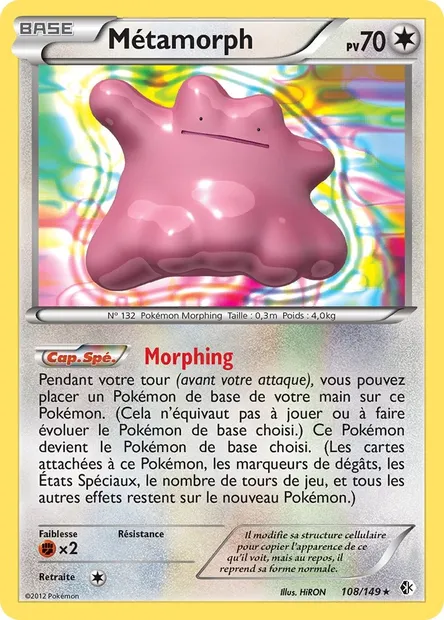 Métamorph, carte Pokémon BCR 108 — extension Frontières Franchies