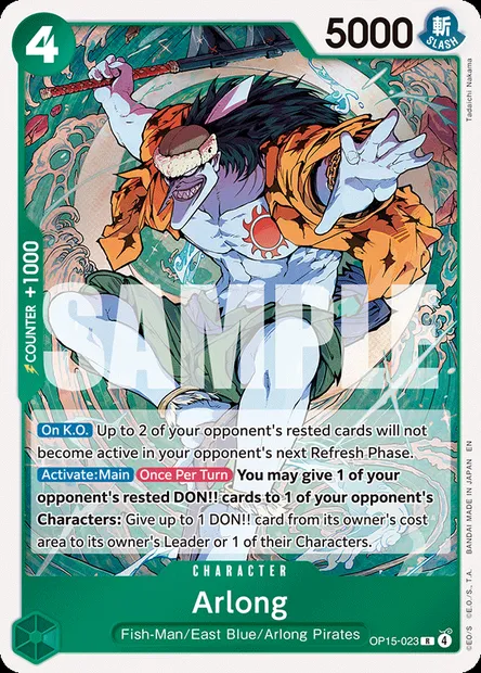 Arlong, One Piece card OP15-023 — ADVENTURE ON KAMI’S ISLAND set