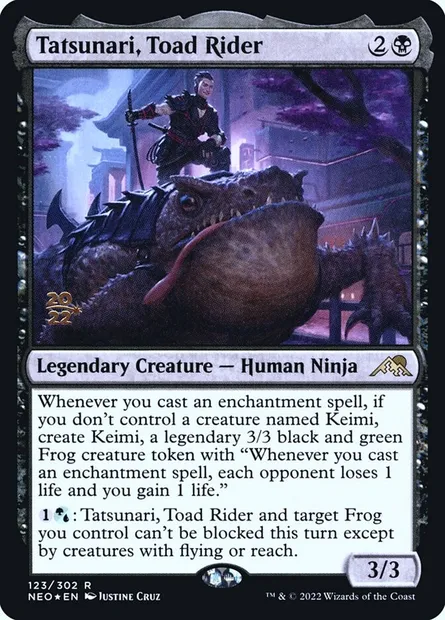 Tatsunari, Toad Rider, Magic card PNEO 123s — Kamigawa: Neon Dynasty Promos set
