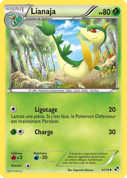Lianaja, carte Pokémon BLW 3 — extension Noir & Blanc