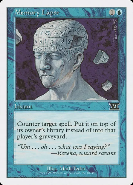 Memory Lapse, Magic card 6ED 81 — Classic Sixth Edition set