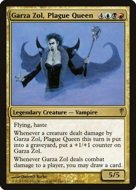 Garza Zol, Plague Queen, Magic card CSP 129 — Coldsnap set