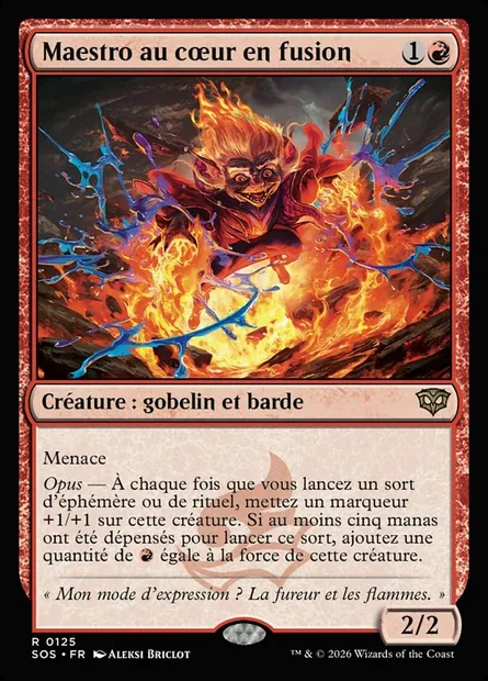 Maestro au cœur en fusion, carte Magic SOS 125 — extension Secrets of Strixhaven