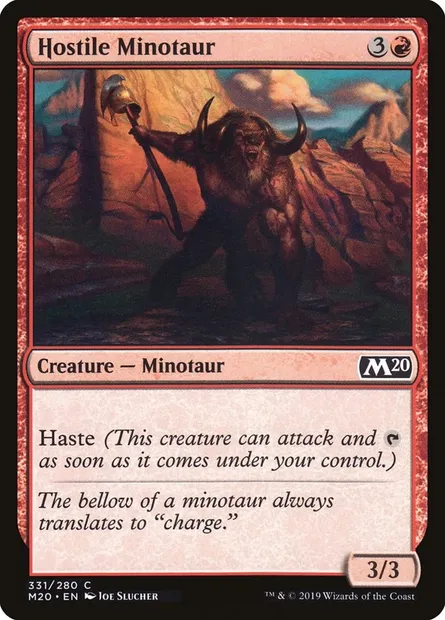 Hostile Minotaur, Magic card M20 331 — Core Set 2020 set