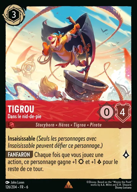 Tigrou - Dans le nid-de-pie, carte Disney Lorcana CH6-126 — extension La Mer Azurite