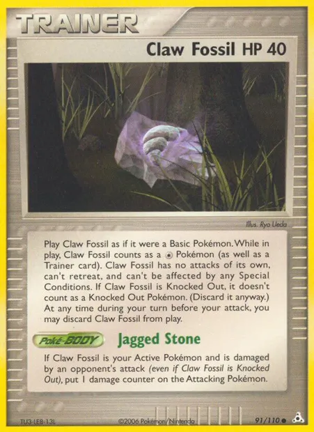 Claw Fossil, Pokémon card HP 91 — Holon Phantoms set