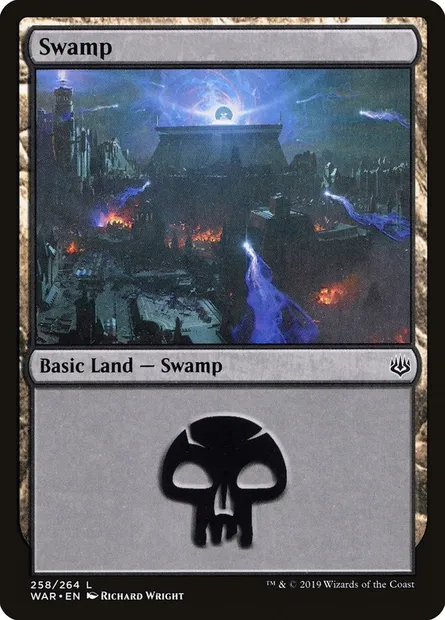 Swamp, Magic card WAR 258 — War of the Spark set