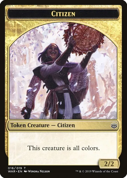 Citizen, carte Magic TWAR 16 — extension War of the Spark Tokens
