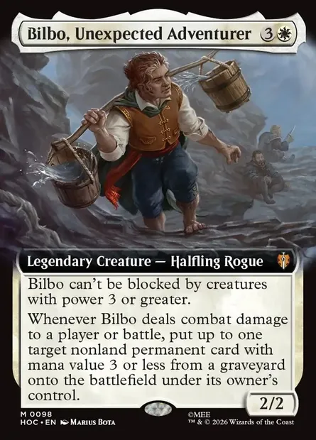 Bilbo, Unexpected Adventurer, Magic card HOC 98 — The Hobbit Eternal set