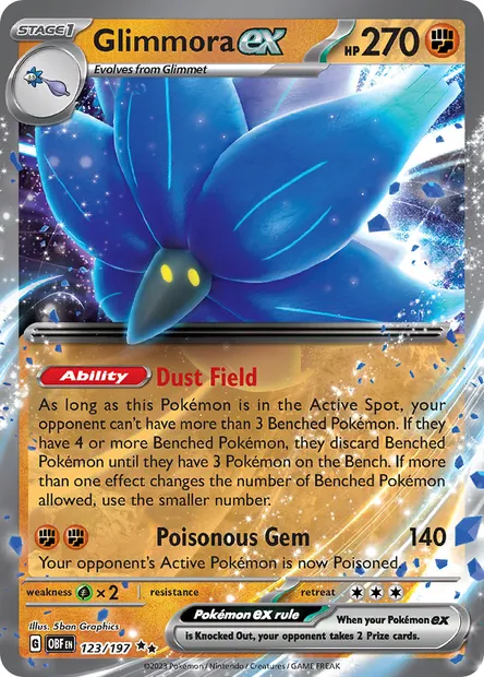 Glimmora ex, Pokémon card OBF 123 — Obsidian Flames set