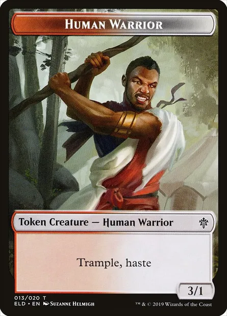 Human Warrior, carte Magic TELD 13 — extension Throne of Eldraine Tokens