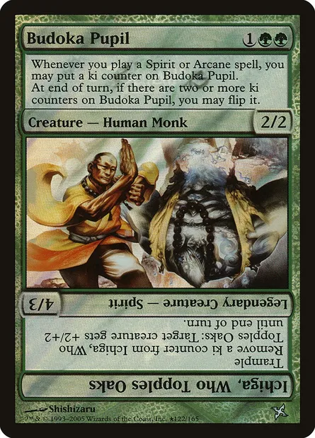 Budoka Pupil // Ichiga, Who Topples Oaks, carte Magic PBOK 122★ — extension Betrayers of Kamigawa Promos