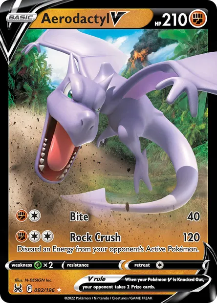 Aerodactyl V, Pokémon card LOR 092 — Lost Origin set