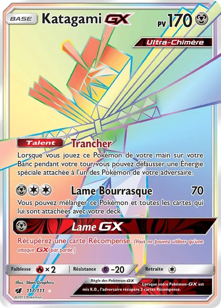 Katagami GX, carte Pokémon CIN 117 — extension Invasion Carmin