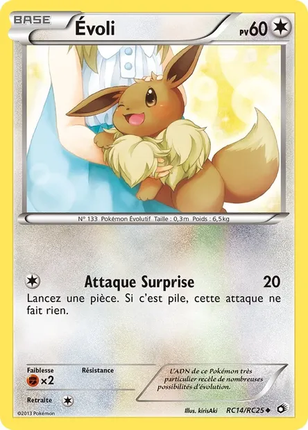 Évoli, carte Pokémon LTR RC14 — extension Legendary Treasures