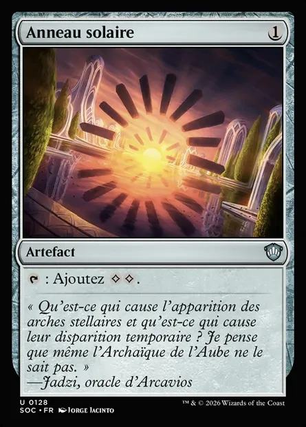 Anneau solaire, carte Magic SOC 128 — extension Secrets of Strixhaven Commander