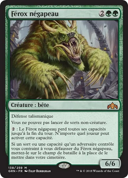 Férox négapeau, carte Magic GRN 138 — extension Les Guildes de Ravnica