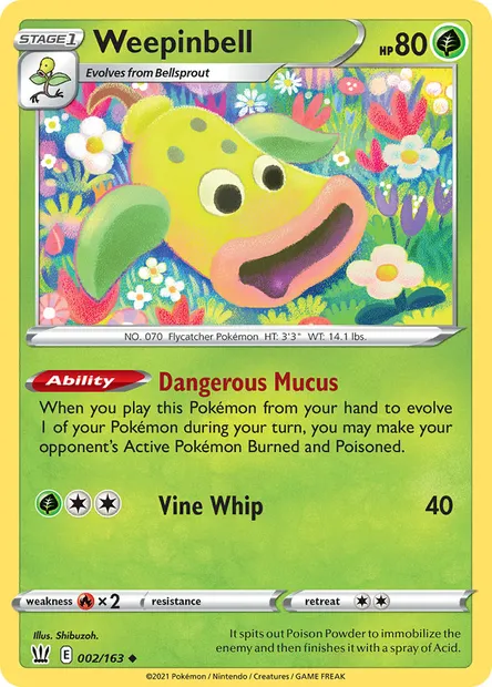 Weepinbell, Pokémon card BST 2 — Battle Styles set