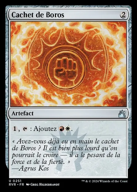 Cachet de Boros, carte Magic RVR 251 — extension Ravnica Remastered